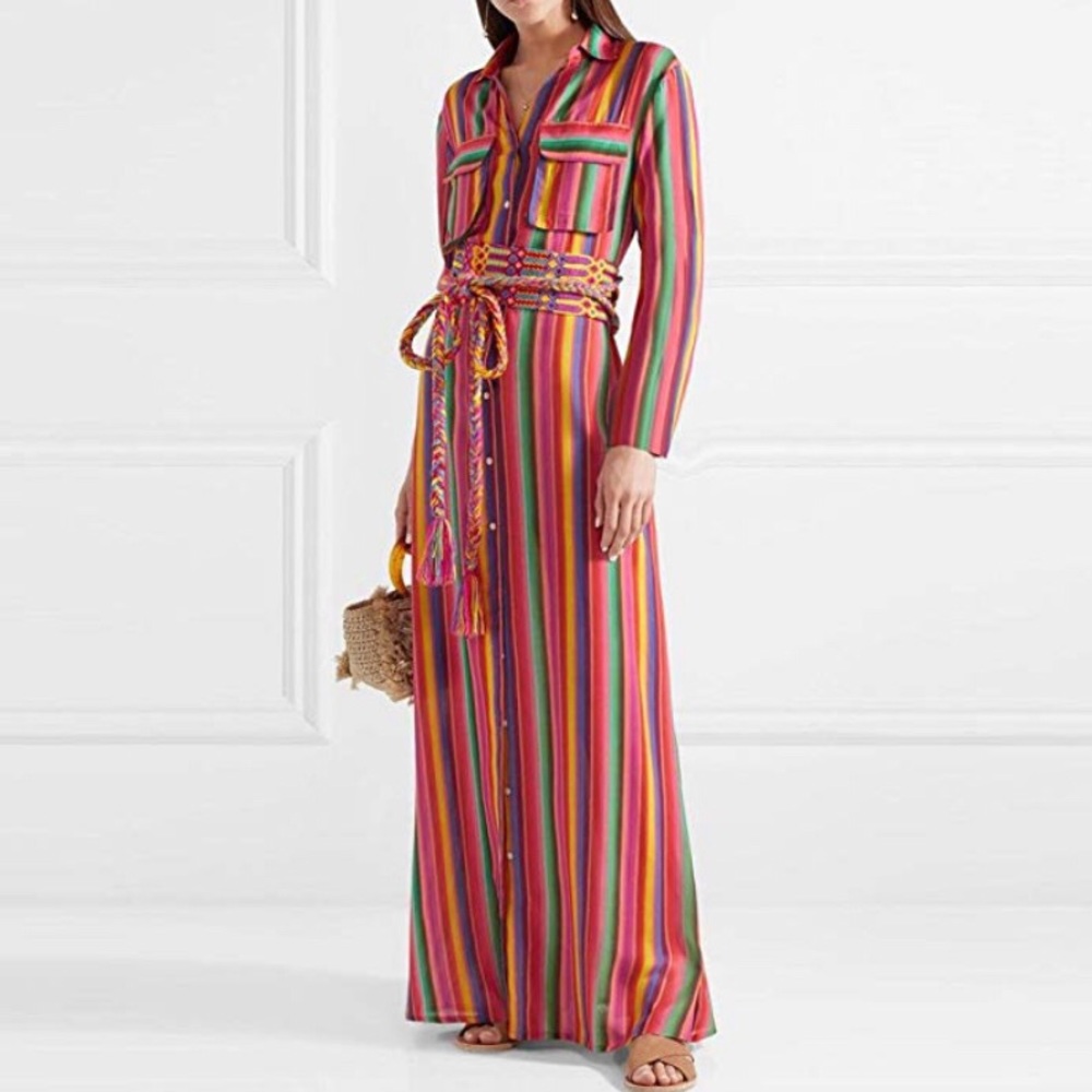 Colorful Stripped Dress w/ belt